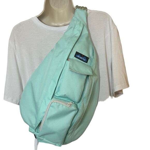 KAVU Mint Rope Sling Bag Outdoor Travel Crossbody Gift Ready Backpack - Picture 1 of 8